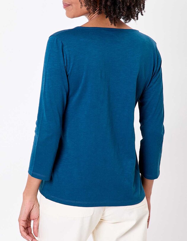 T-shirt uni manches 3/4 coton bio imprim&eacute; La Fianc&eacute;e