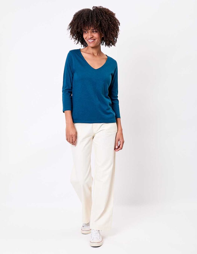 T-shirt uni manches 3/4 coton bio imprim&eacute; La Fianc&eacute;e
