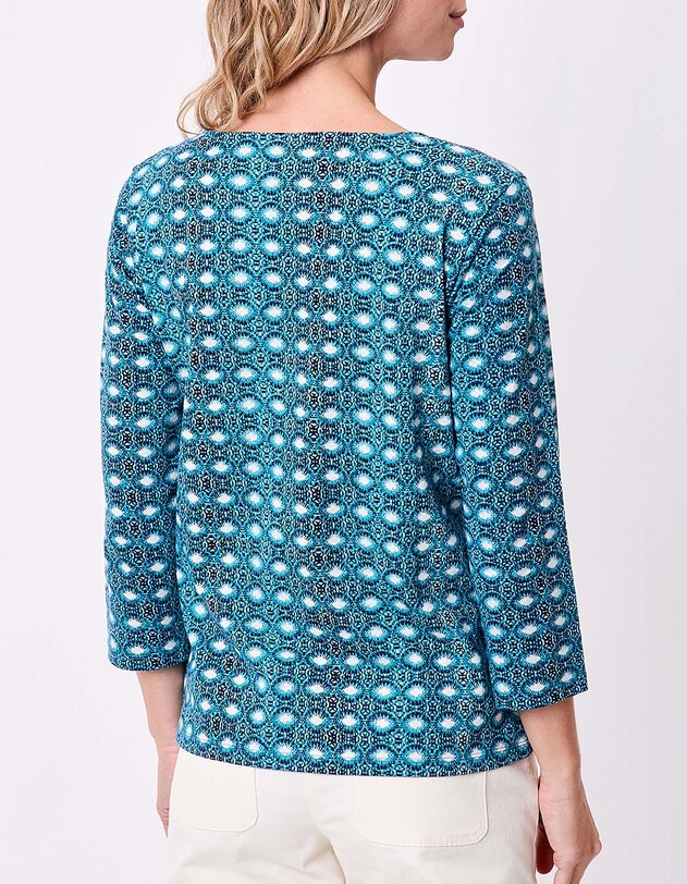 T-shirt imprim&eacute; manches 3/4 coton bio imprim&eacute; La Fianc&eacute;e