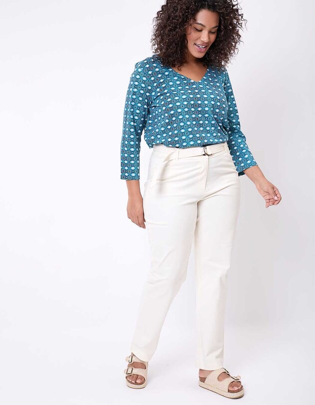 T-shirt imprim&eacute; manches 3/4 coton bio imprim&eacute; La Fianc&eacute;e