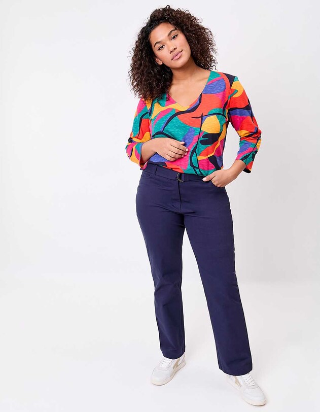 T-shirt imprim&eacute; manches 3/4 coton bio imprim&eacute; La Fianc&eacute;e