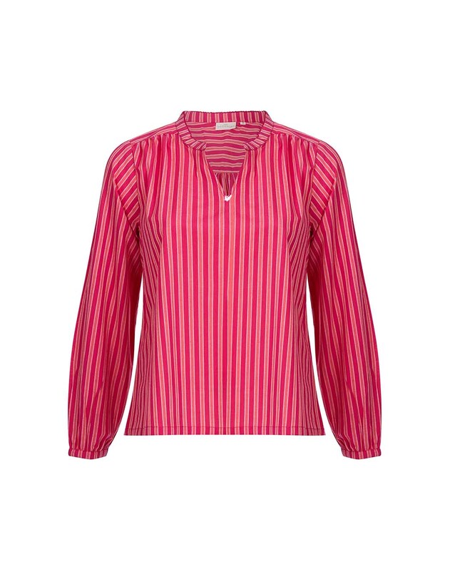 Blouse coton bio ray&eacute;e manches longues imprim&eacute; La Fianc&eacute;e