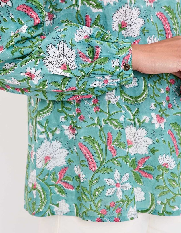 Blouse coton ample &agrave; manches longues imprim&eacute; La Fianc&eacute;e