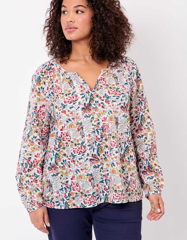 Tunique Haut Femme C&A - Taille 42 - Couleur Blanc & Noir - Viscose - Occasion Très Bon état