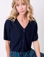 Gilet court en maille uni imprimé La Fiancée