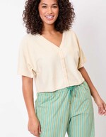 Gilet court en maille uni imprimé La Fiancée