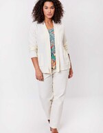 Gilet long col châle uni imprimé La Fiancée