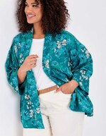 Veste kimono réversible en coton bio imprimé La Fiancée