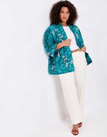 Veste kimono réversible en coton bio imprimé La Fiancée