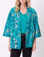Veste kimono réversible en coton bio imprimé La Fiancée