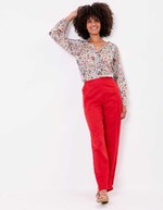 Pantalon coton bio droit avec poches imprimé La Fiancée