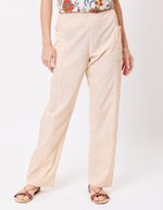 Pantalon coton bio droit avec poches imprimé La Fiancée