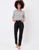 Pantalon ajust&eacute; coton stretch ceintur&eacute; imprim&eacute; La Fianc&eacute;e