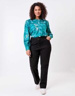 Pantalon ajust&eacute; coton stretch ceintur&eacute; imprim&eacute; La Fianc&eacute;e