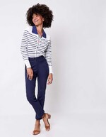 Pantalon ajusté coton stretch ceinturé imprimé La Fiancée