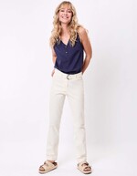 Pantalon ajusté coton stretch ceinturé imprimé La Fiancée