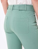 Pantalon ajusté coton stretch ceinturé imprimé La Fiancée