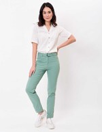 Pantalon ajusté coton stretch ceinturé imprimé La Fiancée
