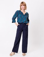Pantalon droit coton bio épais imprimé La Fiancée