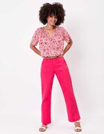Pantalon droit coton bio épais imprimé La Fiancée