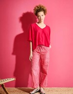 Pantalon rayures coton bio imprimé La Fiancée