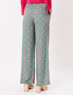 Pantalon fluide élastiqué large imprimé La Fiancée
