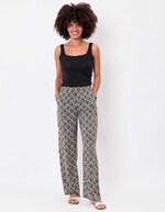 Pantalon fluide élastiqué large imprimé La Fiancée