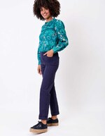 Pantalon ajusté coton stretch imprimé La Fiancée