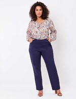 Pantalon ajusté coton stretch imprimé La Fiancée