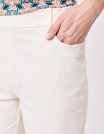 Pantalon ajusté coton stretch imprimé La Fiancée