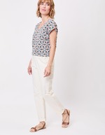 Pantalon ajusté coton stretch imprimé La Fiancée
