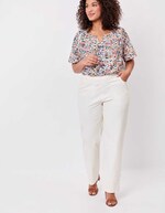 Pantalon ajusté coton stretch imprimé La Fiancée