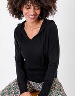 Pull femme à capuche uni imprimé La Fiancée