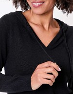 Pull femme à capuche uni imprimé La Fiancée