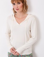 Pull femme à capuche uni imprimé La Fiancée