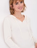 Pull femme à capuche uni imprimé La Fiancée