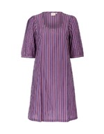 Robe rayures col carré coton bio imprimé La Fiancée