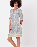 Robe col tunisien voile de coton bio imprimé La Fiancée