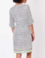 Robe col tunisien voile de coton bio imprimé La Fiancée