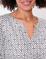 Robe col tunisien voile de coton bio imprimé La Fiancée