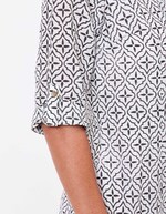 Robe col tunisien voile de coton bio imprimé La Fiancée