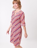 Robe col tunisien voile de coton bio imprimé La Fiancée
