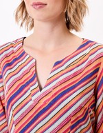 Robe col tunisien voile de coton bio imprimé La Fiancée