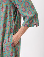 Robe fluide évasée manches 3/4 imprimé La Fiancée