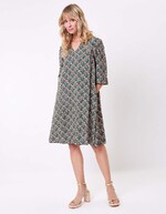 Robe fluide &eacute;vas&eacute;e manches 3/4 imprim&eacute; La Fianc&eacute;e