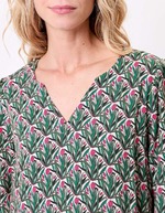 Robe fluide &eacute;vas&eacute;e manches 3/4 imprim&eacute; La Fianc&eacute;e