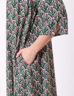 Robe fluide &eacute;vas&eacute;e manches 3/4 imprim&eacute; La Fianc&eacute;e