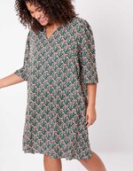 Robe fluide &eacute;vas&eacute;e manches 3/4 imprim&eacute; La Fianc&eacute;e