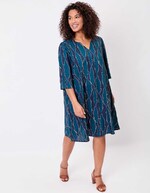 Robe fluide évasée manches 3/4 imprimé La Fiancée