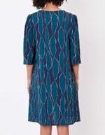 Robe fluide évasée manches 3/4 imprimé La Fiancée